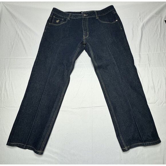 Rocawear Men's Classic Fit Dark Wash Wide Leg Jeans - Size 44x28.5 - Picture 1 of 8